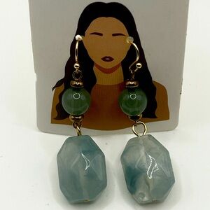 Elegant Gold and Blue Earrings